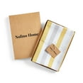 thumbnail image 5 of Solino Home Linen Napkins Set of 4 - 100% Pure Linen Sorrento Stripe Yellow and Grey Cloth Dinner Napkins 20 x 20 Inch - Handcrafted and Machine Washable, 5 of 6