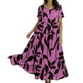 thumbnail image 5 of WTOBBY Women Casual Loose Bohemian Floral Short Sleeve Long Maxi Summer Beach Swing Dress for Festivals Vacation and Boho Chic Look,Hot Pink 2XL, 5 of 5