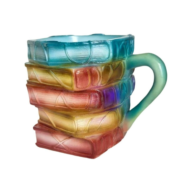 Taza de libro pintado, novedosa taza de café para amantes de los libros, regalos para mujeres, café único Estilo B