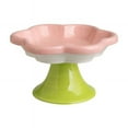 thumbnail image 6 of Ceramic Raised Cat Bowl With Flower Design, Elevated Cat Food Bowl Water Plate Snack Dish With Stand For Neck Protection, 6 of 10