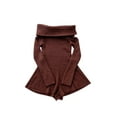 thumbnail image 3 of Biekopu Women’s Off Shoulder Romper, Casual Long Sleeve Solid Color Knit Jumpsuit Shorts, 3 of 5