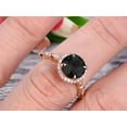 thumbnail image 2 of 1.75 Carat Round Cut Black Diamond Moissanite Ring Engagement Ring Promise Ring Anniversary Ring 10k Rose Gold Gemstone Art Deco, 2 of 6