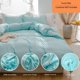 thumbnail image 2 of Ihoustriy Juego De Funda De Edredón Y Fundas De Almohada Súper Suave, Funda De Edredón De Microfibra Con Flecos Y Pompones, Con Cremallera Y Lazos, Juego De Cama De Estilo Simple De Fácil Cuidado, 3 P, 2 of 5