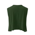 thumbnail image 6 of Stichou Women's Workout Crop Tops Y2K Oversized Cap Sleeve Flowy Tee Loose Fit Boxy Basic Yoga 2026 Summer Active Gym Shirts Dark Green M, 6 of 8