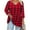Red, variant on Cuteduck Women's Plus Size Fall Printed 3/4 Sleeve Tunic Casual V-Neck Lightweight Dressy Blouse Loose Casual Top 1X-5X