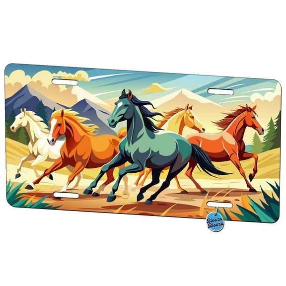 Running Wild Horses Metal Novelty License Plate