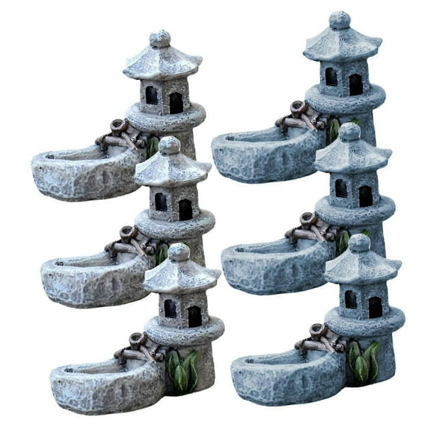 6Pcs Tower Figurines Reliable Miniature Ornaments for Micro Landscape Decor Charming Garden Terrarium Accessories and Multipurpose Decoration