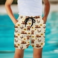 thumbnail image 3 of POLERO Highland Cattle and Sunflowers Bed Sheet Boys Swim Shorts, Soft Light Boys Beach Shorts Washable Board Shorts for Summer Play Vacation, 3 of 10