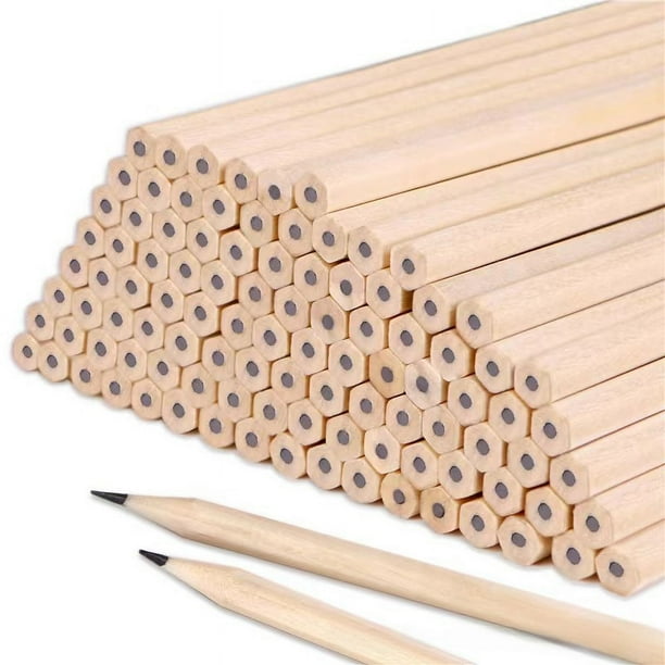 Lápiz de seguridad con punta hexagonal y núcleo continuo para niños, lápiz HB para estudiantes, escritura, bocetos, lápiz de barra blanca triangular