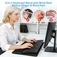 thumbnail image 3 of Keyboard Wrist Rest with Riser Stand, TSV Ergonomic Memory Foam Wrist Support Pad for Typing, Computer Hand Rest Cushion for Home, Office Desk Use, 3 of 6