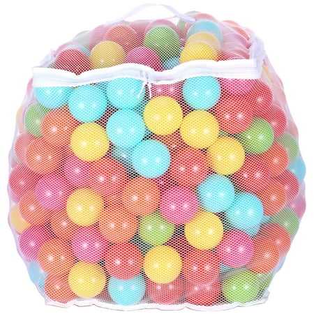 BalanceFrom Phthalate Free BPA Free Non-Toxic Crush Proof Play balls Pit Balls- 6 Bright Colors in Reusable and Durable Storage Mesh Bag with