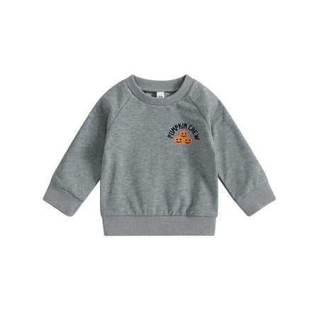 

Wallarenear Baby Boy Girl Halloween Sweatshirt Pumpkin Print Fall Winter Pullover Tops