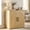Fully Enclosed Sideboard with 2 Doors, variant on Hijob Modern Fluted Sideboard Cabinet, 63" Width Sideboard with Metal Handle w/Curved Profile Design, Wood Mid Century Cabinet w/Double-Layered for Living Room, Natural Oak