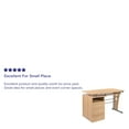 thumbnail image 4 of BizChair Maple Desk with Three Drawer Pedestal and Pull-Out Keyboard Tray, 4 of 12