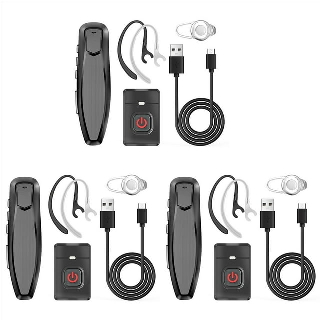 3X Walkie Talkie Inalámbrico Bluetooth PTT Auricular Manos K Enchufe para Micrófono -888S K5