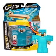 Heroes of Goo Jit Zu Minecraft Stretchy Characters, Steve with Diamond Armor & Sword, Ages 4+