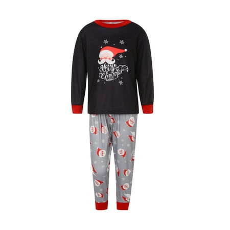 

Biekopu Parent-Children Christmas Pajama Santa Print Tops with Casual Pants