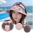thumbnail image 5 of Summercome Women Sun Visors Hat with Fan, Hat with Rechargeable Fan Built in, Summer Wide Brim Visor with 3 Gear Wind Speed Fan, Pink, 5 of 6