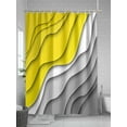 thumbnail image 5 of Shower Curtains for Bathroom-72"x72", Modern Yellow Grey Gradient Geometric Waterproof Bath Curtain Grommet Shower Curtain Set with Hooks, Abstract Ripple Washable Bath Accessories, 5 of 6