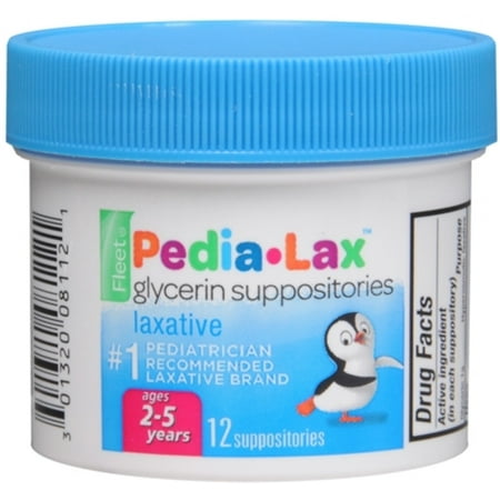 Fleet Pedia-Lax Glycerin Suppositories 12 Each (Pack of 3)