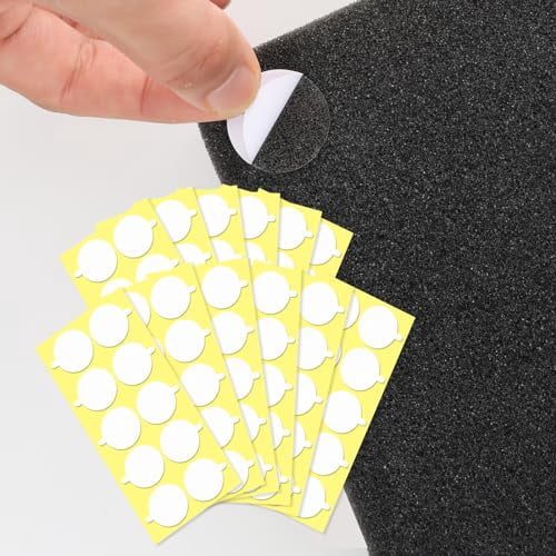 120Pcs Acoustic Foam Panels Tape, Removable Mounting Tape for Wall Double Sided Strong Adhesive Sound proofing Transparent Putty Clear Sticker Heavy Duty 1inch Round (120)