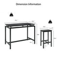 thumbnail image 6 of UHOMEPRO Counter Height Table Set of 5, Breakfast Bar Table and Stool Set, Modern 5 Piece Dining Table Set with 4 Stools, Rectangle Pub Table Set for Kitchen Apartment Bistro, Space Saving, Black, 6 of 8