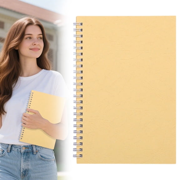 Yellow Hardcover Spiral Notebook, Ruled Writing Journal with 120 Pages, Portable Note Book for Daily Records, Ideas, Lists, Work Notes and Personal Organization,teacher supplies