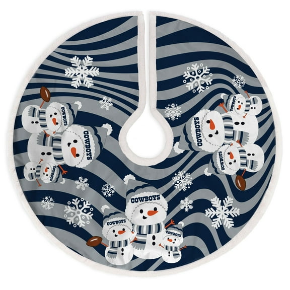 Dallas Cowboys Snowman Sherpa Christmas Tree Skirt