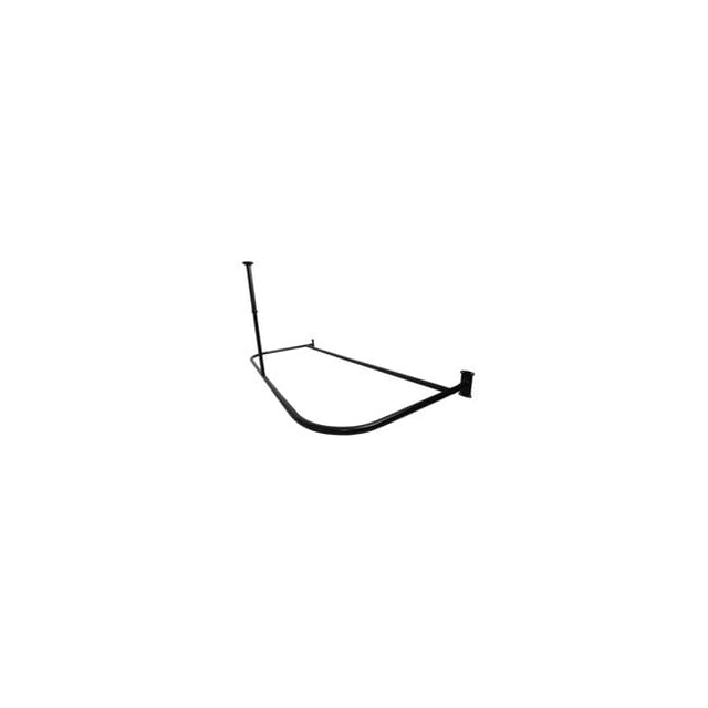 Utopia Alley DR1BK 60 x 25 in. Rustproof Aluminum D Shape Shower Rod with Ceiling Support for Freestanding Tubs, Matte Black