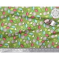 thumbnail image 3 of Soimoi Green Silk Fabric Dot & Ornaments Christmas Print Fabric by the Yard 42 Inch Wide, 3 of 3