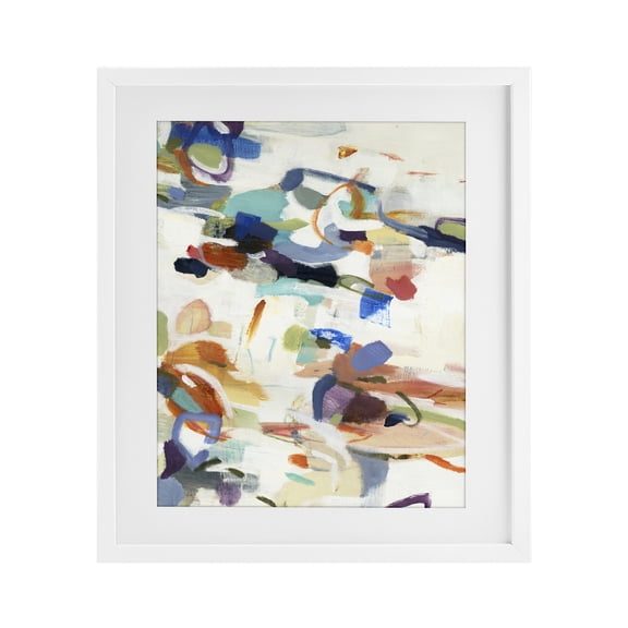 Stupell Industries Modern Flowing Stippled Brushstrokes White Framed Print Under Glass, 13 x 16, by Lisa Ridgers