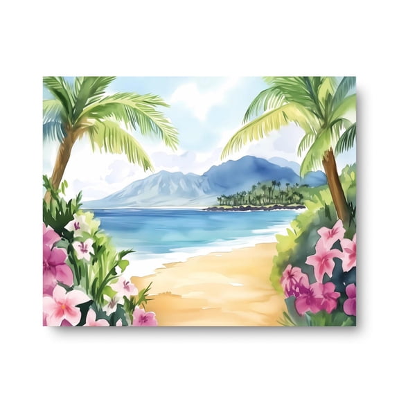 Maui Print, Hawaii Coastal Wall Art, Tropical Island Poster, Hawaiian Travel Decor, Ocean Landscape Artwork, Seaside Inspired Art Home Decor #3830, Unframed Poster Size 8x12