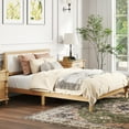 thumbnail image 3 of HOMCOM Queen Bed Frame with Headboard Queen Size Platform Bed Frame Natural, 3 of 9