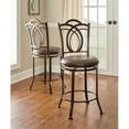 thumbnail image 2 of Bowery Hill 24" Metal & Faux Leather Counter Stool in Coffee Brown/Espresso, 2 of 6