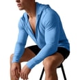 thumbnail image 3 of Vrorvz Sun Protection Jacket for Men Long Sleeve Zipper Jackets Workout Athletic Top Breathable Tops, 3 of 4
