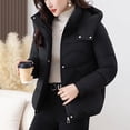 thumbnail image 4 of XPMWRP Women's Quilted Puffer Thickened Hooded Jacket Casual Zipper Coat Solid Color Winter Warm Outerwear with Pockets Black XXXL, 4 of 9