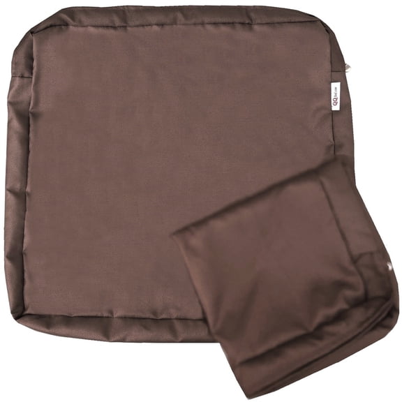 Outdoor 4 Pack Deep Seat Chair Patio Cushions Zipper Brown Cover 20"X18"X4" 18"x20"