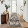 thumbnail image 4 of FairOnly Red 2'x6'Low Pile Washable Vintage Floral Printed Runner Rugs For Kitchen Non Slip Stain Resistant Rug for Hallway Entryway, 4 of 7