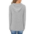 thumbnail image 6 of Karight Womens Hoodies Pullover Soft Ribbed Knit Long Sleeve Sweaters Fashion Hooded Sweatshirts Loose Casual Fall Tops, 6 of 8