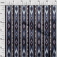 thumbnail image 2 of oneOone Cotton Poplin Dark Dusty Blue Fabric Stripe & Ikat Ethnic Sewing Material Print Fabric By The Yard 42 Inch Wide, 2 of 4