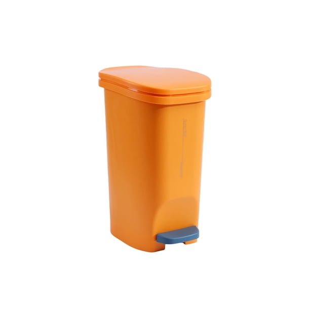 Cubo de basura con Pedal, cubos de basura, cubos de basura, cubos de plástico para el hogar, cocina, accesorios de clasificación para el hogar Suministros de limpieza para el hogar Naranja S Cateissary HA084135-02