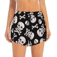 thumbnail image 2 of Gukieu black white Skull bone Print Women's Sports Shorts with Drawstring Elastic Waistband for Running, Yoga, Fitness-XX-Large, 2 of 7