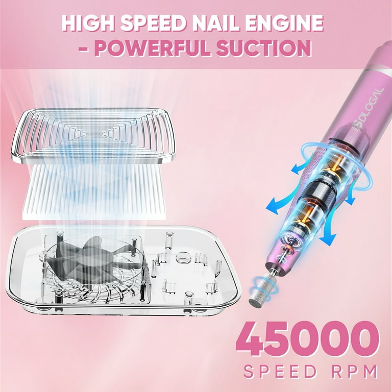 Sdlogal 3-in-1 Electric Nail Drill, Polisher, Vacuum Cleaner