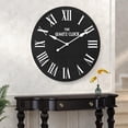 thumbnail image 5 of ARTPOWER Large Wall Clock 35.5” Shiplap Wall Clock with Roman Numeral, Nearly Non-Ticking, Round Wall Clocks for Living Room Decor, Office, Bedroom, Entrance, Black, 5 of 9