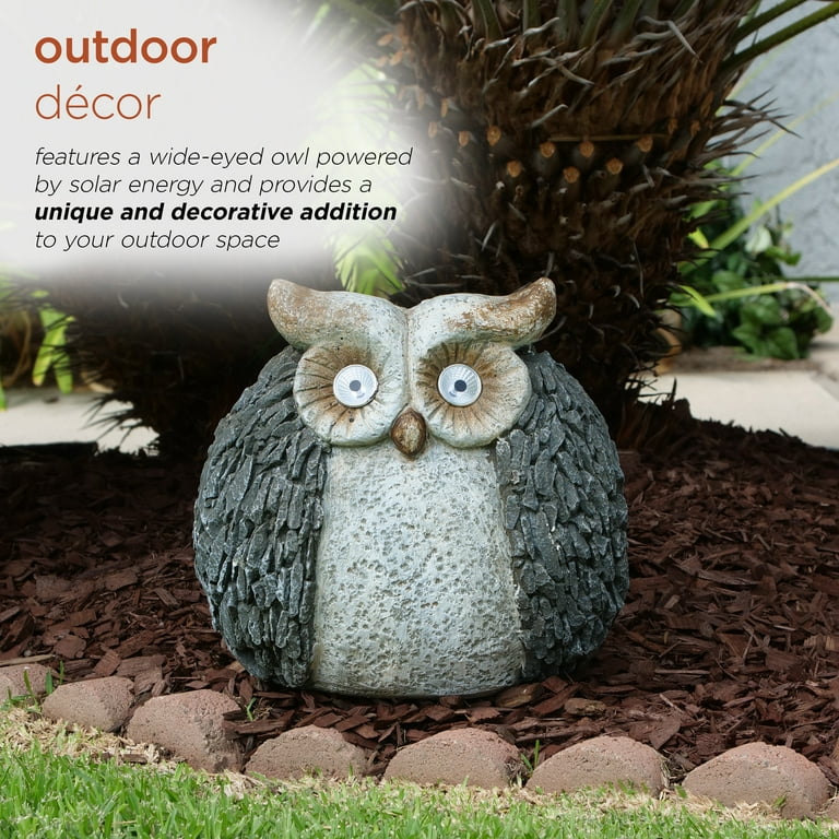 Alpine Corporation 13-inch Plastic Solar Powered Owl Outdoor
