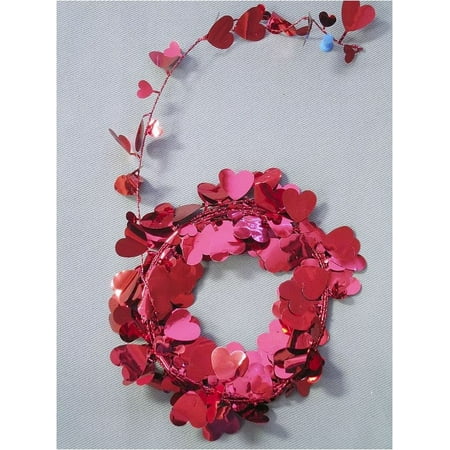 12 SPECIALTY DESIGN WIRE GARLAND - 12' RED HEARTS