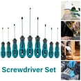 thumbnail image 1 of 9Pcs Screwdriver Set Magnetic Tip Screwdriver Hand Tool Professional Cross and Flat Screwdriver with Cushion Grip Portable Screw Driver Kit 5 Sizes for DIY Engineering, 1 of 9