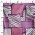 thumbnail image 2 of Soimoi Japan Crepe Satin Purple Fabric By the Yard - 54 Inch Wide - Patchwork Patchwork Theme Geometric Material - Artistic and Modern Patterns for Various Uses Printed Fabric, 2 of 6