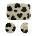 thumbnail image 3 of Unique Bargains 1 Pc Heart Drawstring Makeup Bag for Vacation Business Travel Plush Light Brown, 3 of 4