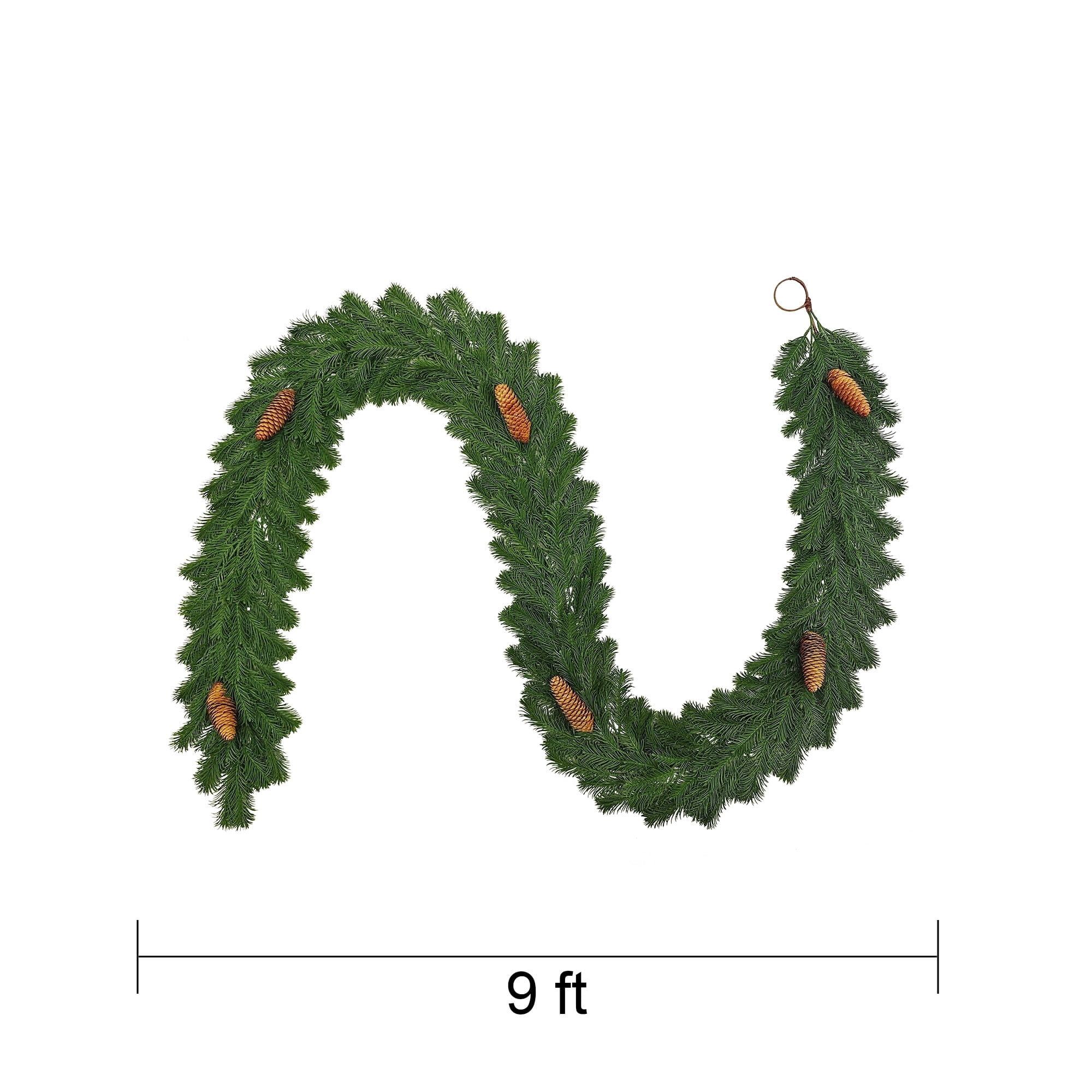 Western Evergreen Unlit Artificial Christmas Garland, Green, 9', by Holiday Time